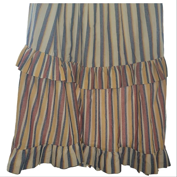 DAVI & DANI Tiered Lined Striped Ruffle Maxi Dress Oversized Adjustable Straps - Picture 12 of 13